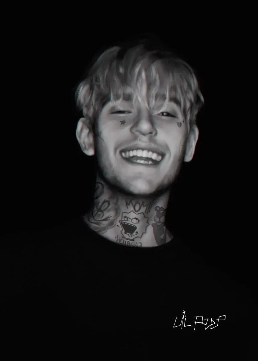 Lil Peep Retro Poster - Vintage Black & White Canvas Wall Art for Hip Hop Fans, Room Decor Aesthetic
