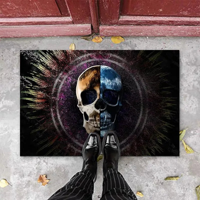 Felpudo visual 3D de Halloween VIKAMA, alfombra de payaso con tapa de alcantarilla, decoración de Halloween de terror, tapete para suelo interior y exterior