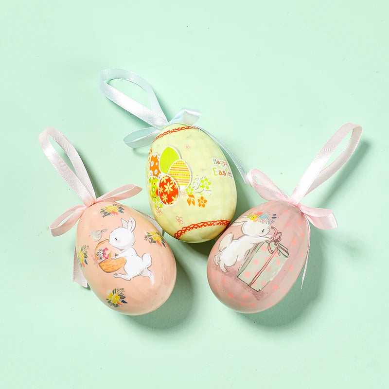 3 pièces Lapin Œufs de Pâques Panier Décoration de Pâques 7 cm Œufs en Mousse Décoration d'intérieur Guirlandes Déco de salle EVJF Décoration de Pâques 2024