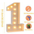 91.5cm Grande Lettre Lumineuse LED Chiffre d'Anniversaire 1er Anniversaire Mariage Baby Shower Décoration 30 40 50 Chiffre d'Anniversaire Cadre
