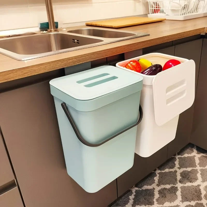 Poubelle à Fermeture Silencieuse Peu Encombrante - 3/5L, Bac Scellé Écologique pour Cuisine et Bureau, Sans Électricité