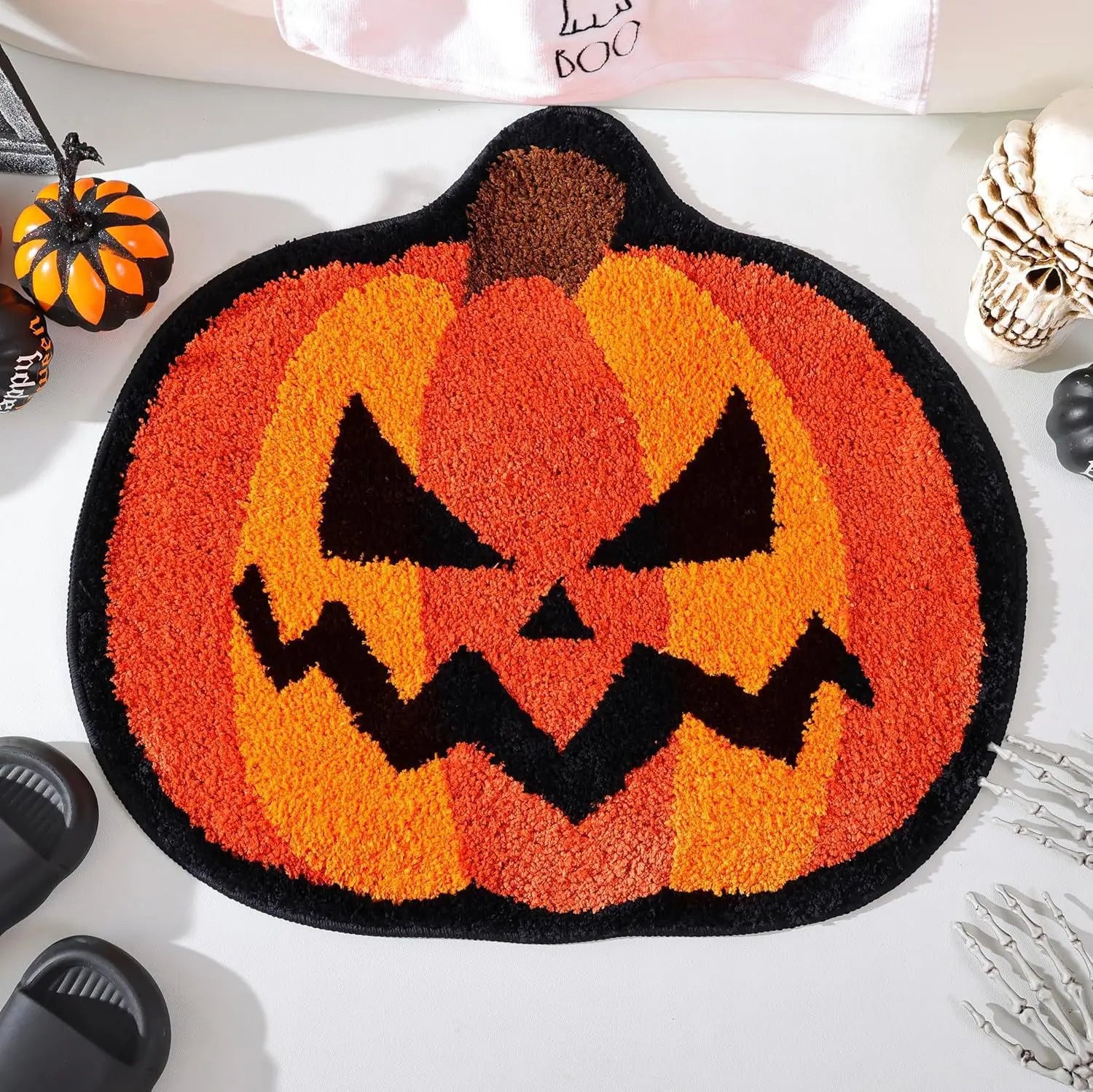 Alfombra con fantasma de Halloween VIKAMA, suave y cómoda de imitación cachemira, decoración para el hogar, dormitorio, felpudo para entrada.