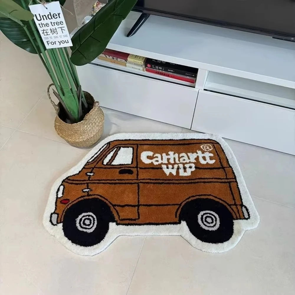 Alfombra de puerta creativa para coche nuevo VIKAMA Alfombra de juego para niños con temática de coche Alfombra de dormitorio Alfombra de sala de estar Alfombra de baño Decoración del hogar