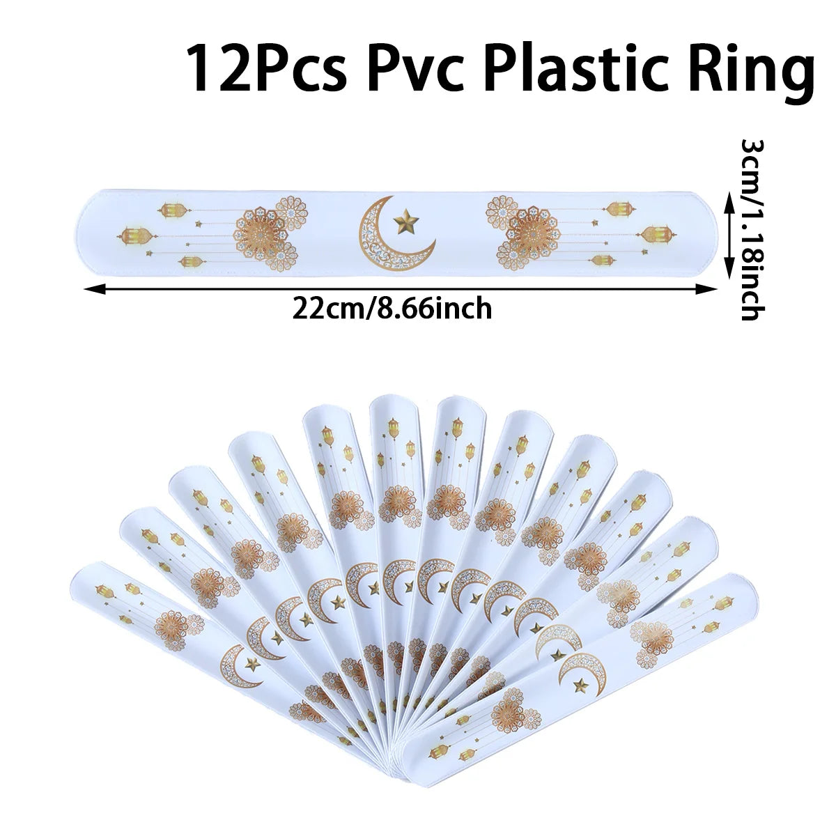 EID Mubarak Wrist Strap Clap Ring Slap Bracelets Ramadan Decoration For Home 2025 Kareem Islamic Muslim Party Eid Al Adha Gifts