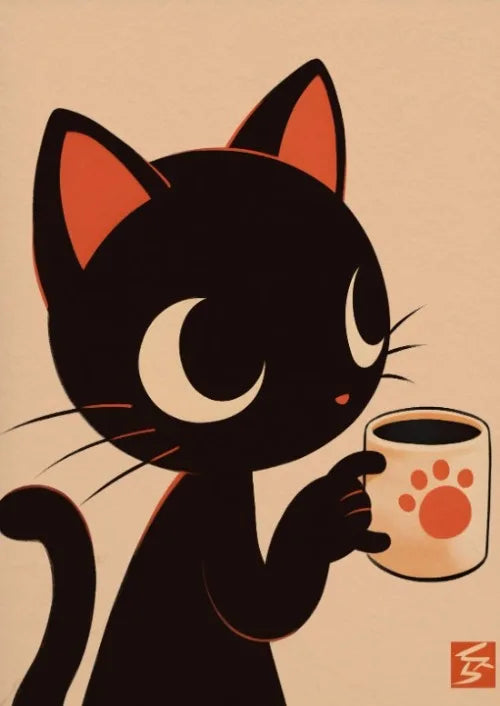 Póster Vintage Japonés Gato Comiendo Ramen Sushi Maneki Neko Arte de Pared de Cocina Gato Japonés Neko Decoración de Pared Lienzo Pintura Restaurante