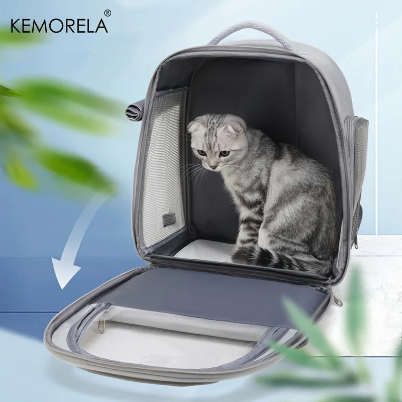 KEMORELA Sac à Dos de Transport pour Chats et Chiens Grande Capsule Transparente Extérieure Respirante Fournitures pour Animaux de Compagnie