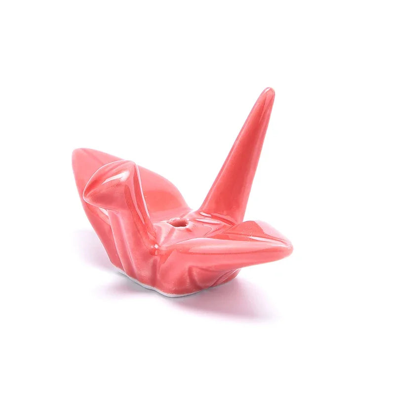 Soporte de incienso con forma de mil grullas de papel, quemador de incienso de cerámica, estante para varillas, decoración del hogar DIY