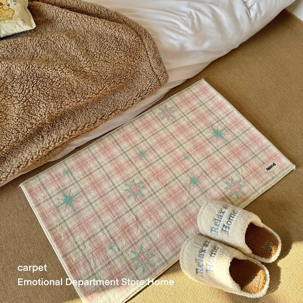VIKAMA Tapis Étoile Vent Agréable Insulé Frais Tapis de Porte d'Entrée Paillasson Chambre d'Adolescent Couverture de Chevet Décoration Intérieure