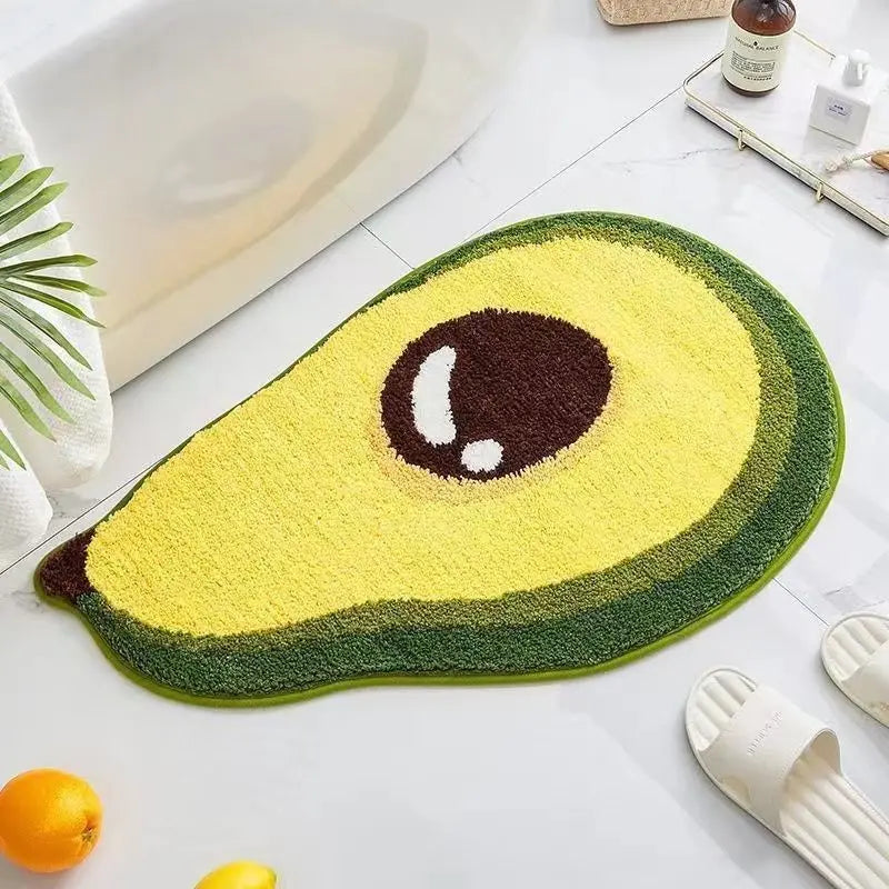 Alfombra de Imitación de Cachemira con Diseño de Frutas Frescas VIKAMA, Cálida, Lavable a Máquina, para Baño, Puerta, Porche, Decoración del Hogar
