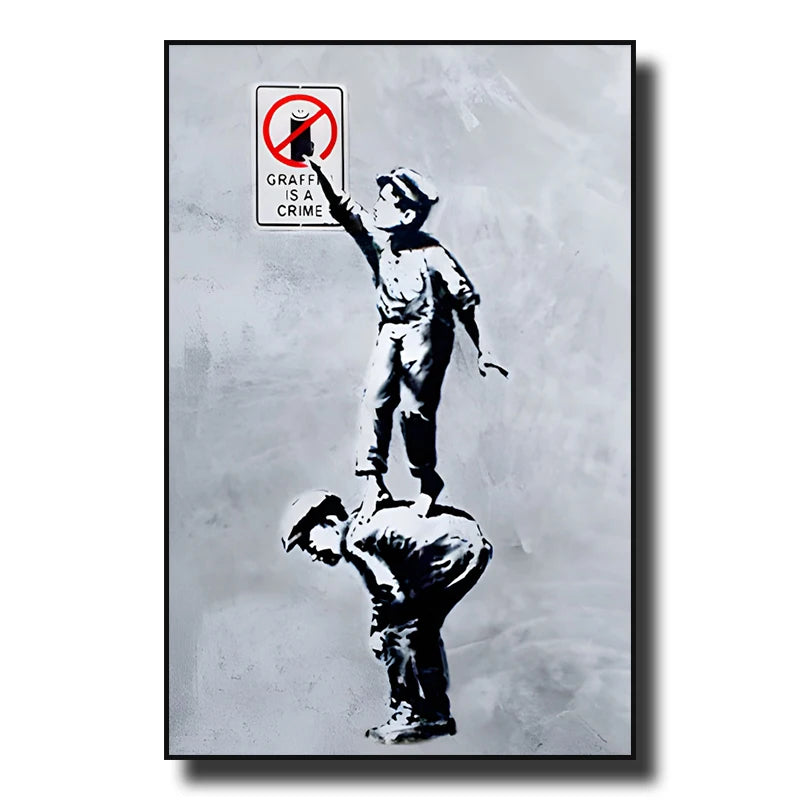 Banksy Street Graffiti Decorative Canvas Painting Girl with Balloon Art Poster Abstract Figure Mural Room Wall Decoration Prints