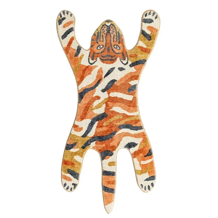 Alfombra de leopardo de dibujos animados VIKAMA para frío y calor, decoración del hogar, alfombrilla de felpa para dormitorio, alfombrilla para zona de descanso de sala de estar