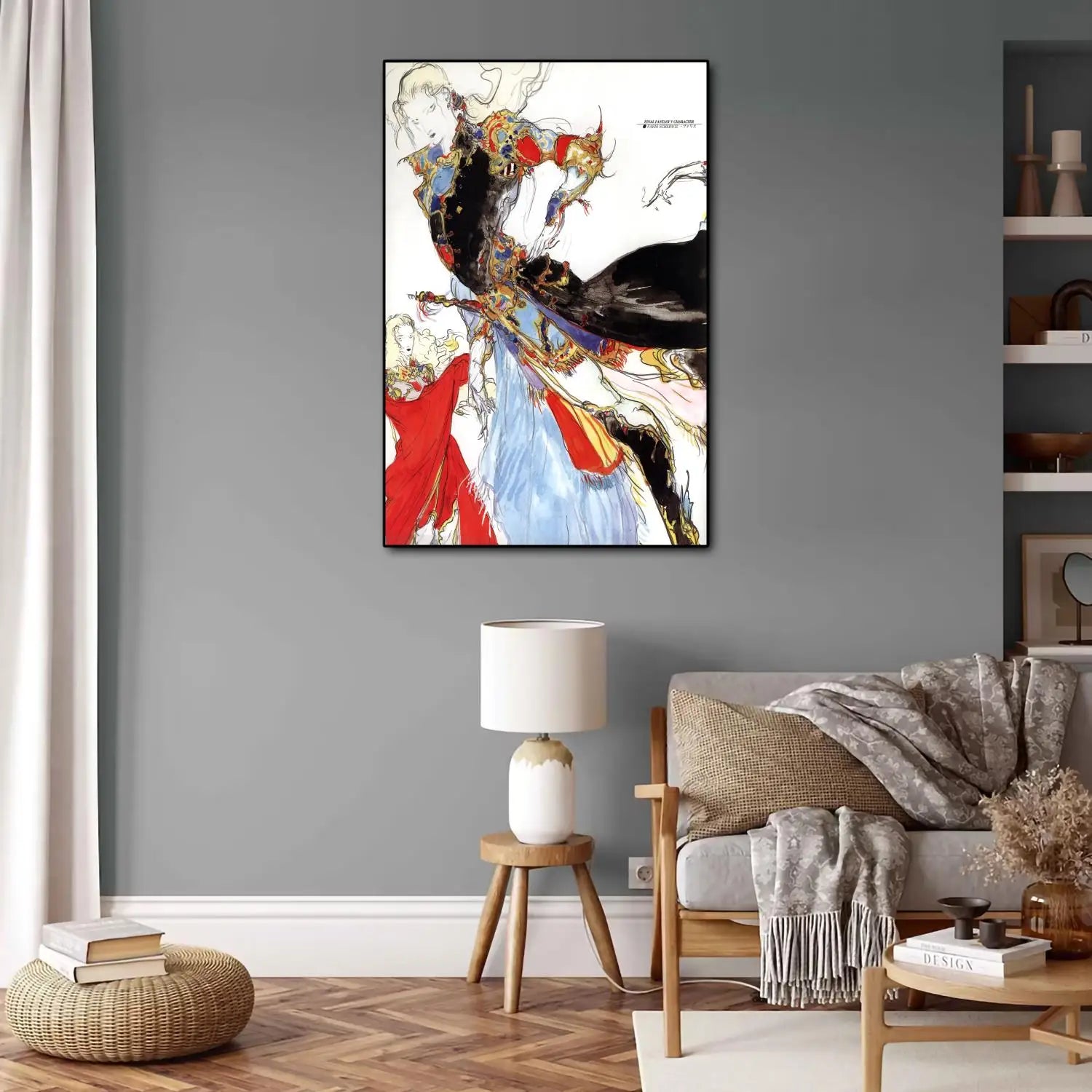 Póster de Yoshitaka Amano Final Fantasy Anime Videojuego Lienzo Arte y Cuadro Impreso Decoración Moderna de Dormitorio Familiar