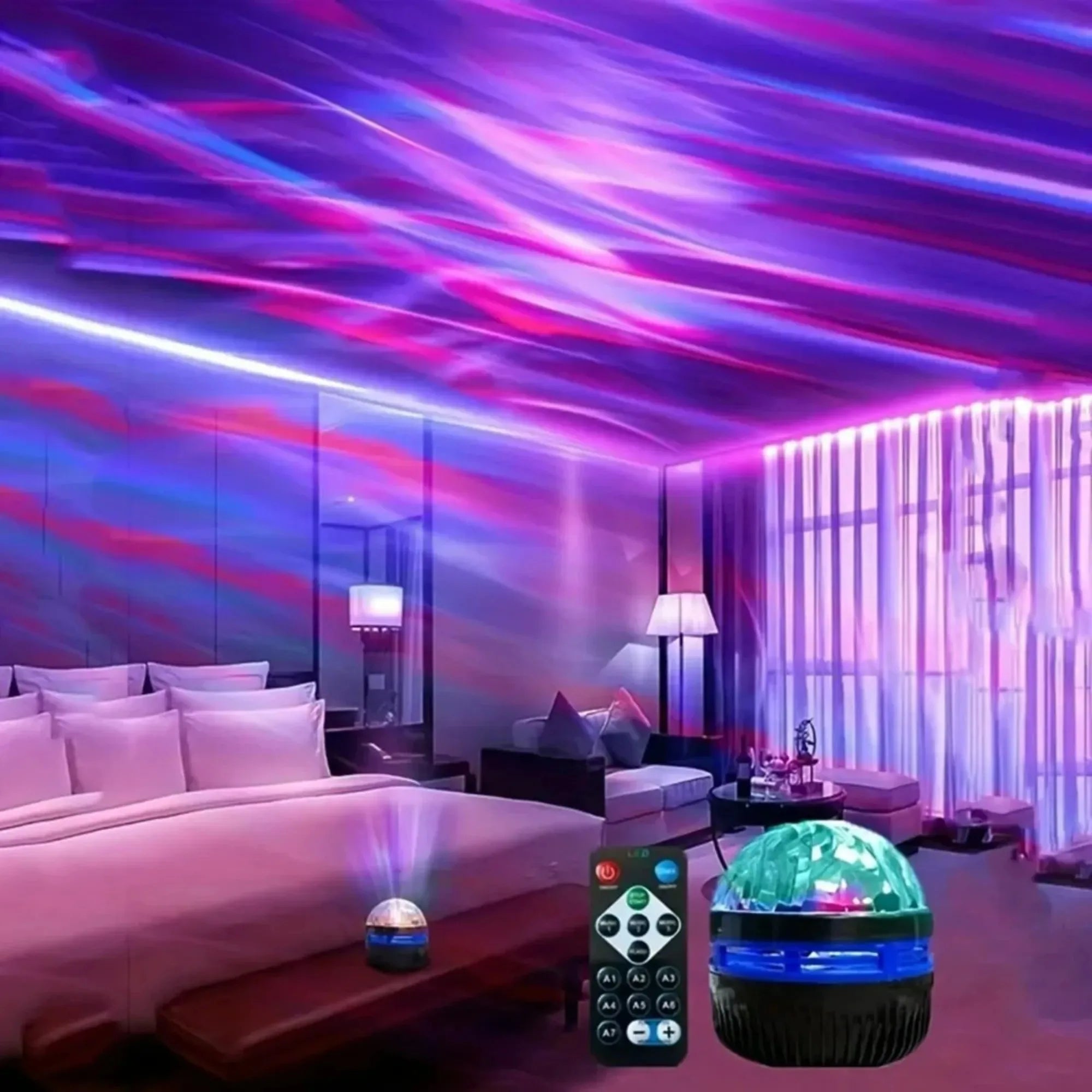 Luz de estrella RGB LED inteligente, control por aplicación Bluetooth, luces nocturnas, lámpara de punto de color mágico para regalo, fiesta, patio, árbol, camping, decoración del hogar