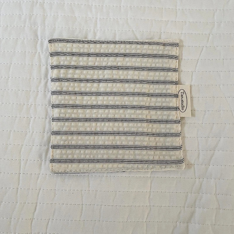 New Stripe Series Multicolor Korean Cotton Coaster Square Fresh Table Cloth Heat Insulation Mat Coffee Cup Placemat Table Decor