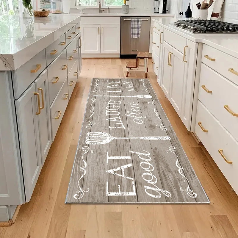 VIKAMA 1/2PCS Juego de alfombrillas de cocina modernas y sencillas, tira larga, absorbente de aceite, alfombrilla de pie, alfombrilla para puerta de baño doméstico