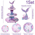 Soporte para Tartas de Sirena, Soporte para Cupcakes, Decoración de Fiesta de Cumpleaños de Sirena, Niña, La Sirenita, Baby Shower, Suministros para Fiesta Bajo el Mar