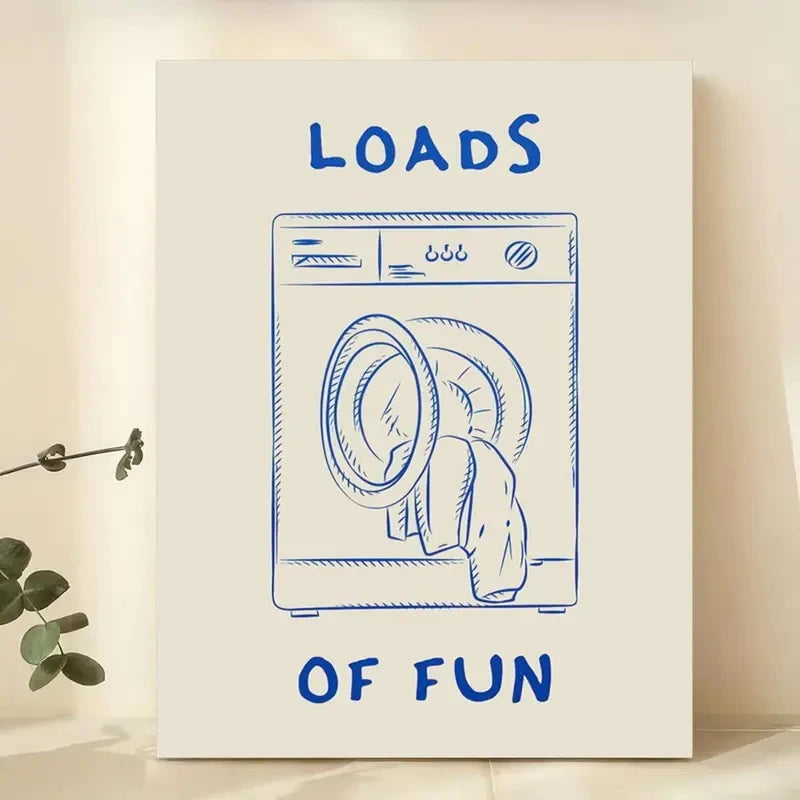 Loads Of Fun Laundry Room Canvas Retro Wall Art Prints Canvas Painting Poster Picture For Living Room Home Decor