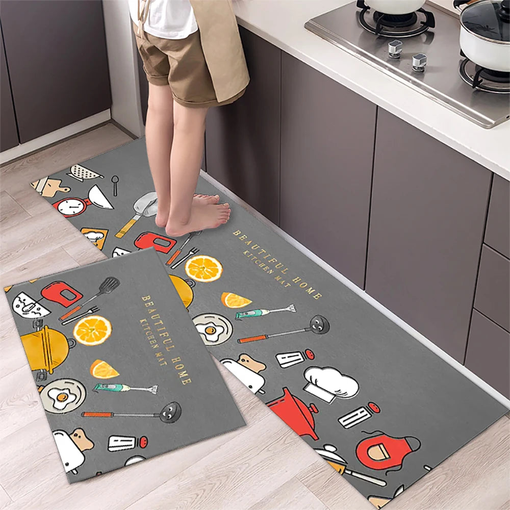 Alfombra de suelo de cocina VIKAMA, alfombra de entrada para sala de estar y dormitorio, decoración del hogar, alfombra larga pequeña para pasillo de lavadero