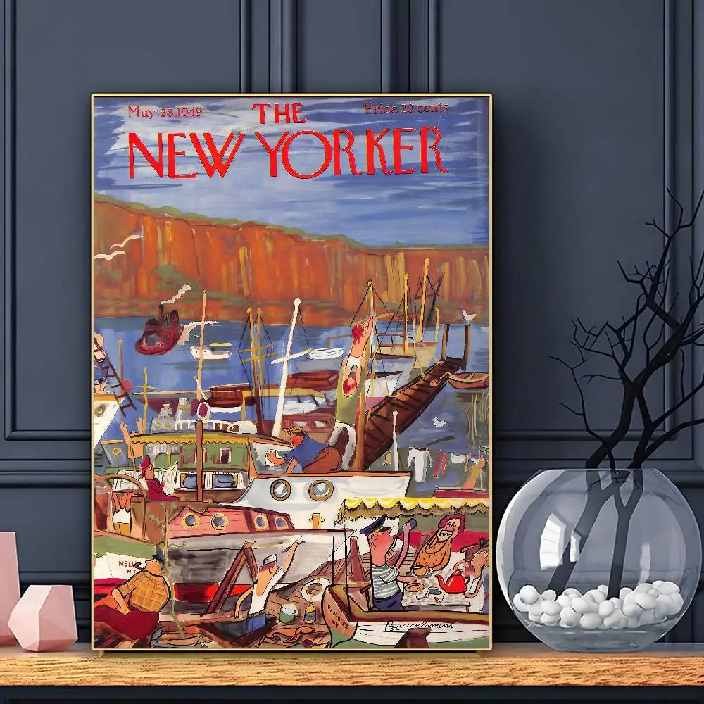 Póster Vintage The N-New Yorker HD Carteles Decoración Hogar Habitación Bar Cafetería Cuadro Arte Pared