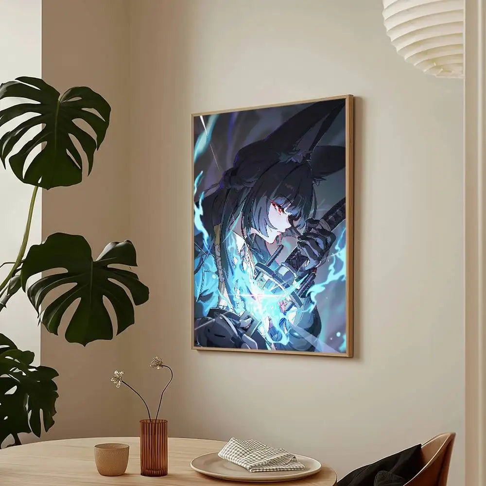 Póster Zenless Zone Zero Hoshimi Miyabi, Impresión de Arte de Pared Adhesivo, Impermeable, Decoración Estética para Hogar, Sala de Estar, Dormitorio, Bar