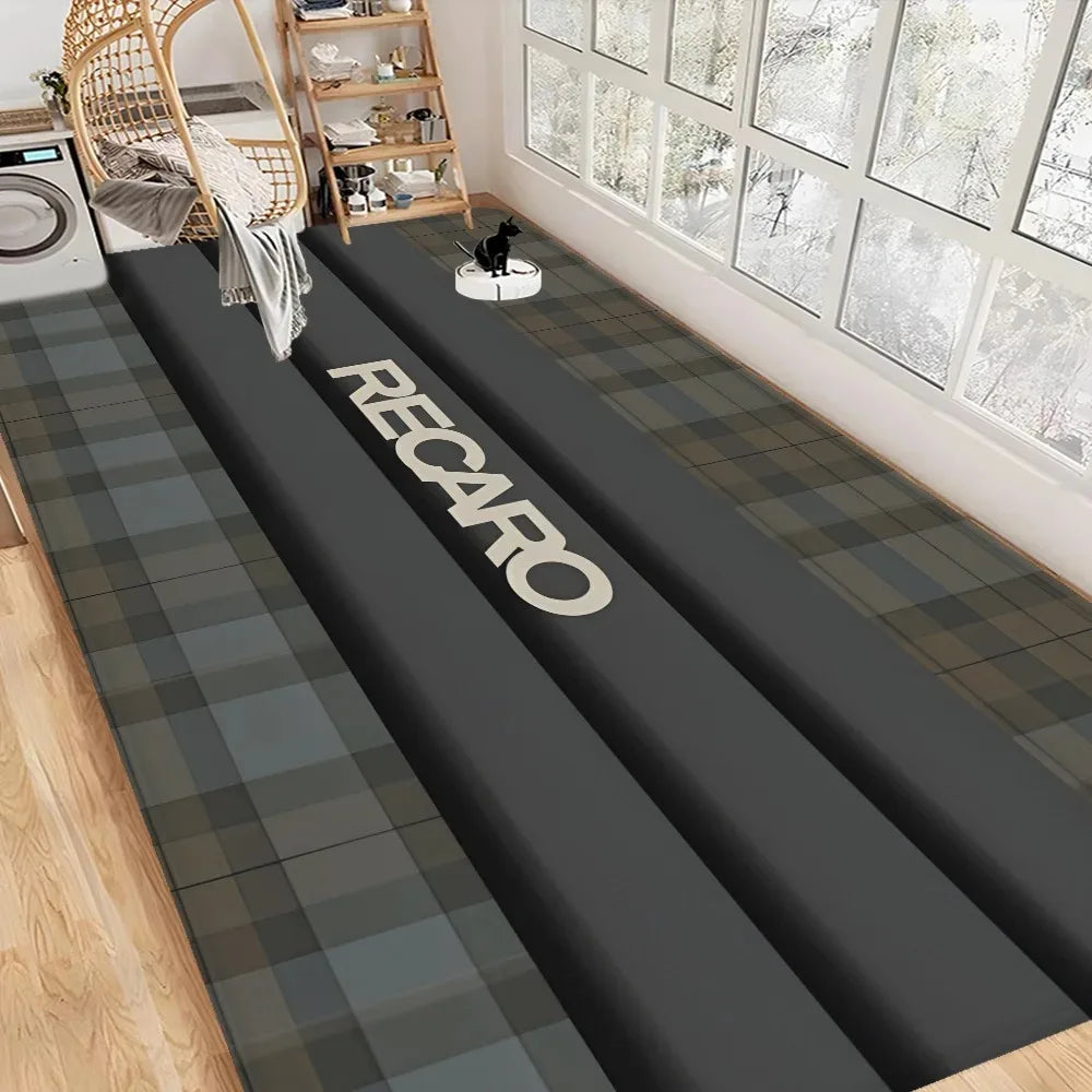 RECARO Letter Carpet Mat Rug Geometric Pattern Home Decoration with Colorful Stripes for Living Room Laundry Room Bedroom Decor