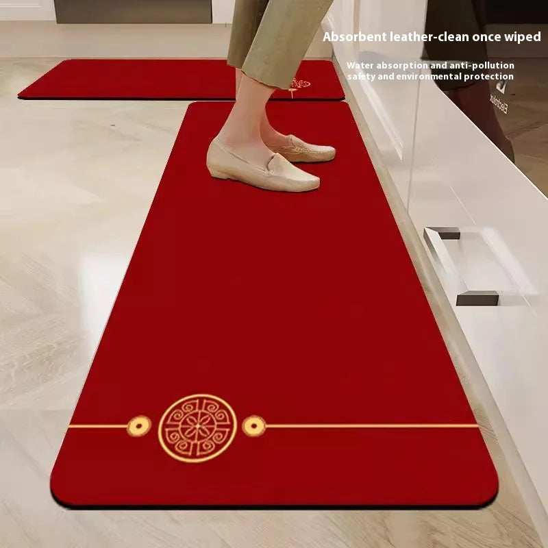 VIKAMA Alfombrillas de cocina de tierra de diatomeas antideslizantes chinas nuevas, resistentes a la suciedad, alfombra recortable, alfombra roja para entrada y baño