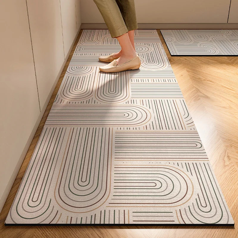 VIKAMA Alemania Alfombrillas de cocina estilo Wabi-sabi Antideslizantes Antigrasa Lavables Alfombrillas absorbentes de diatomeas Impermeables para pies