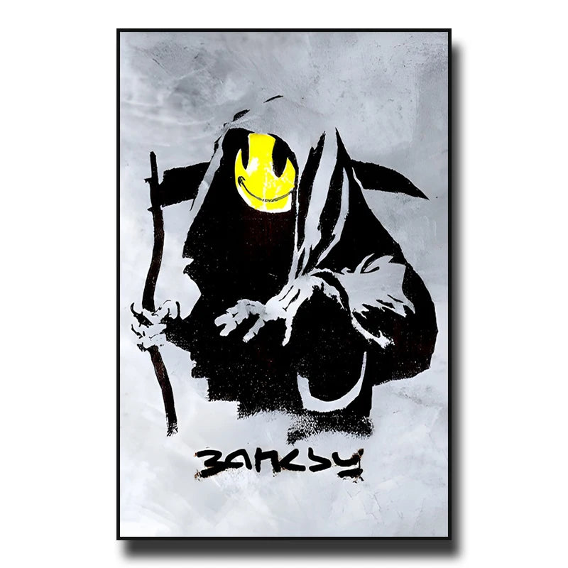 Banksy Street Graffiti Decorative Canvas Painting Girl with Balloon Art Poster Abstract Figure Mural Room Wall Decoration Prints