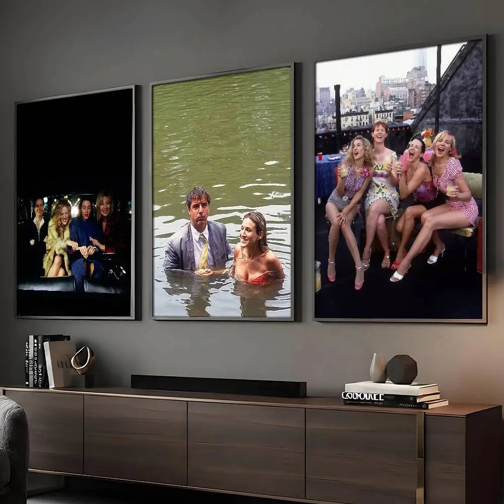 Sexo en Nueva York Carrie y Mr Big Foto Clásico Póster Arte de Pared Adhesivo Impresión Impermeable Hogar Salón Dormitorio Bar Estético