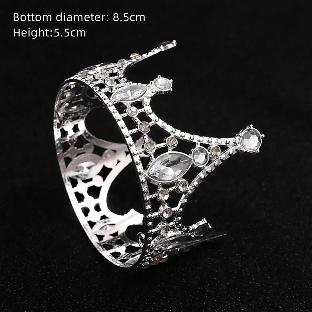 Nouveau Topper de Gâteau en Strass Couronne Chapeau Décoration Accessoires de Cheveux pour Enfants Princesse Fête de Mariage Anniversaire Fournitures