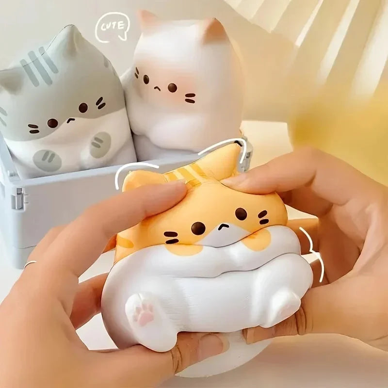 1 ud. adorables juguetes antiestrés de dibujos animados de gato para niños y adultos, bolas blandas de PU de rebote lento, juguetes Pop Fidget, regalos de Halloween y Navidad