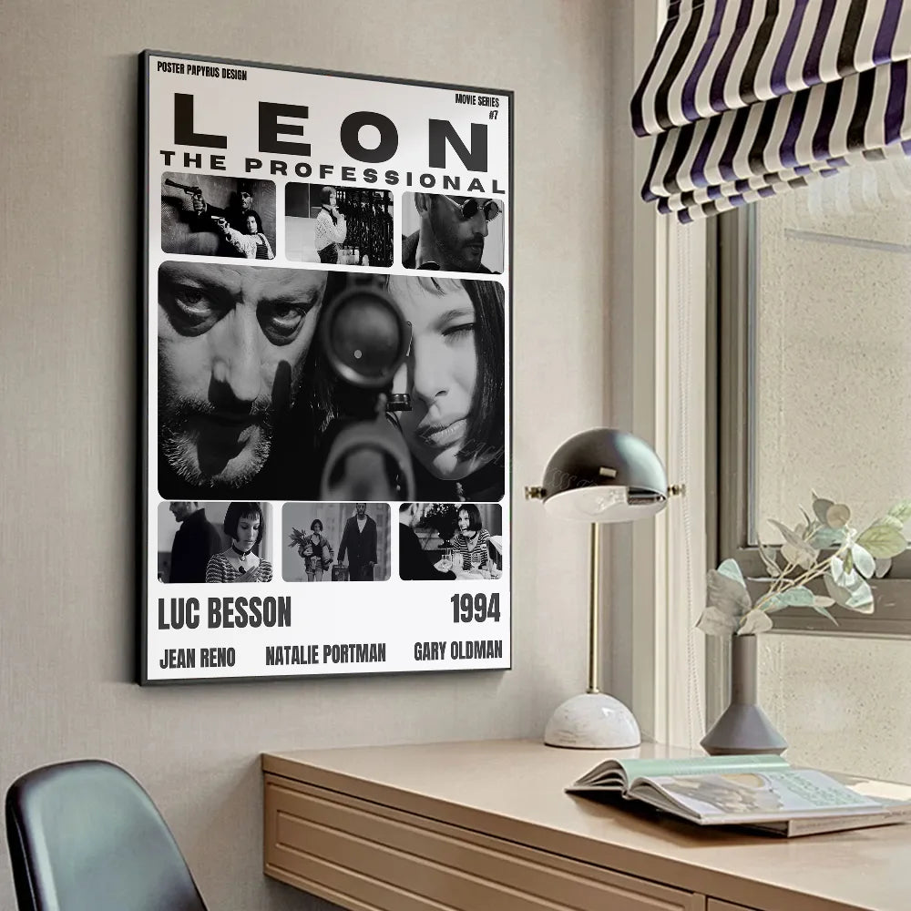 Póster Retro Vintage Minimalista de Película Leon Leon_ El Profesional Pósters HD Decoración Hogar Habitación Bar Cafetería Pintura Mural Artística