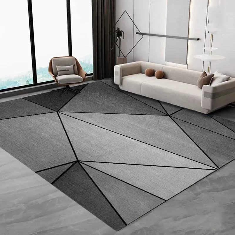VIKAMA Nordic Simple Alfombra Sala de estar Mesa de centro Franela Alfombra grande Antideslizante Dormitorio Mesita de noche Alfombrilla Decoración del hogar
