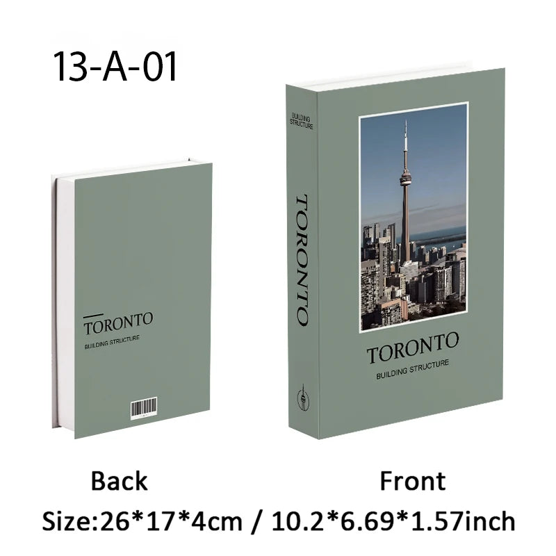 Paris New York Luxury Fake Book Storage Box Brazil Mexico Decorative Books Home Decor Coffee Table Shelf Interior Decoration
