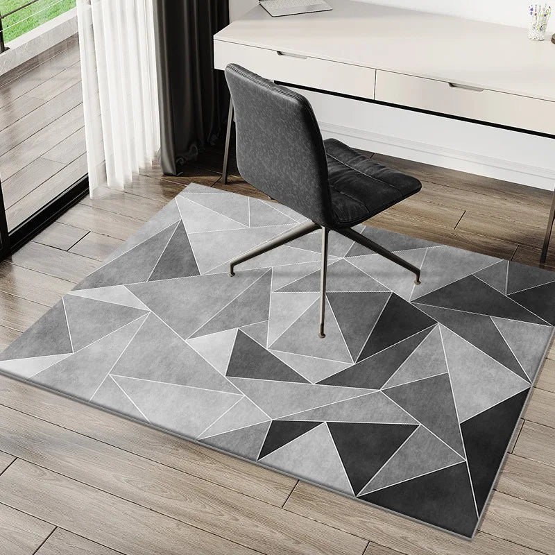Alfombra geométrica VIKAMA para estudio, escritorio de ordenador, silla de e-sports, alfombrilla antideslizante para dormitorio, alfombra rectangular de terciopelo de cristal.
