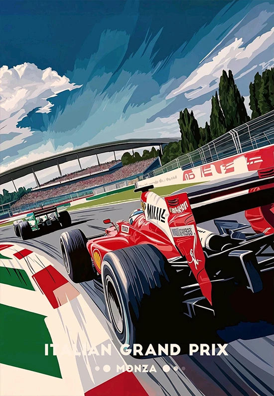 Póster icónico de Fórmula 1 Racing Grand Prix, coches F1, decoración estética de pared, aficionados a los coches de carreras, lienzo para pared de casa o habitación
