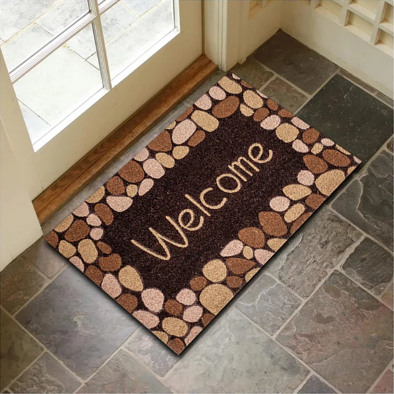 VIKAMA Alfombrilla de terciopelo de cristal para suelo, con vetas de madera de piedra, para entrada, felpudo antideslizante, alfombra pequeña de decoración para el hogar de 40x60cm