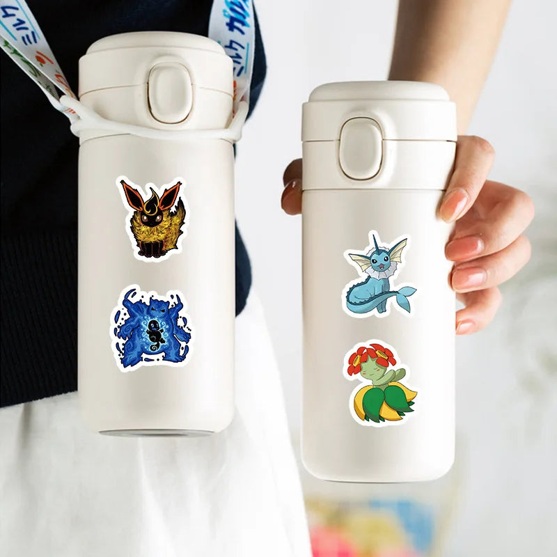 100PCS Kawaii Pikachu Anime Pokemon Pegatinas para Laptop Maleta Monopatín Guitarra Teléfono Pegatina de Dibujos Animados Juguetes de Regalo para Niños