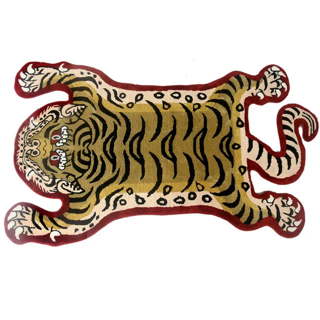 Alfombra con Diseño de Tigre Biónico VIKAMA - Alfombrilla Exclusiva con Forma, Ideal para la Decoración de Sala de Estar y Dormitorio, Alfombra Imprescindible