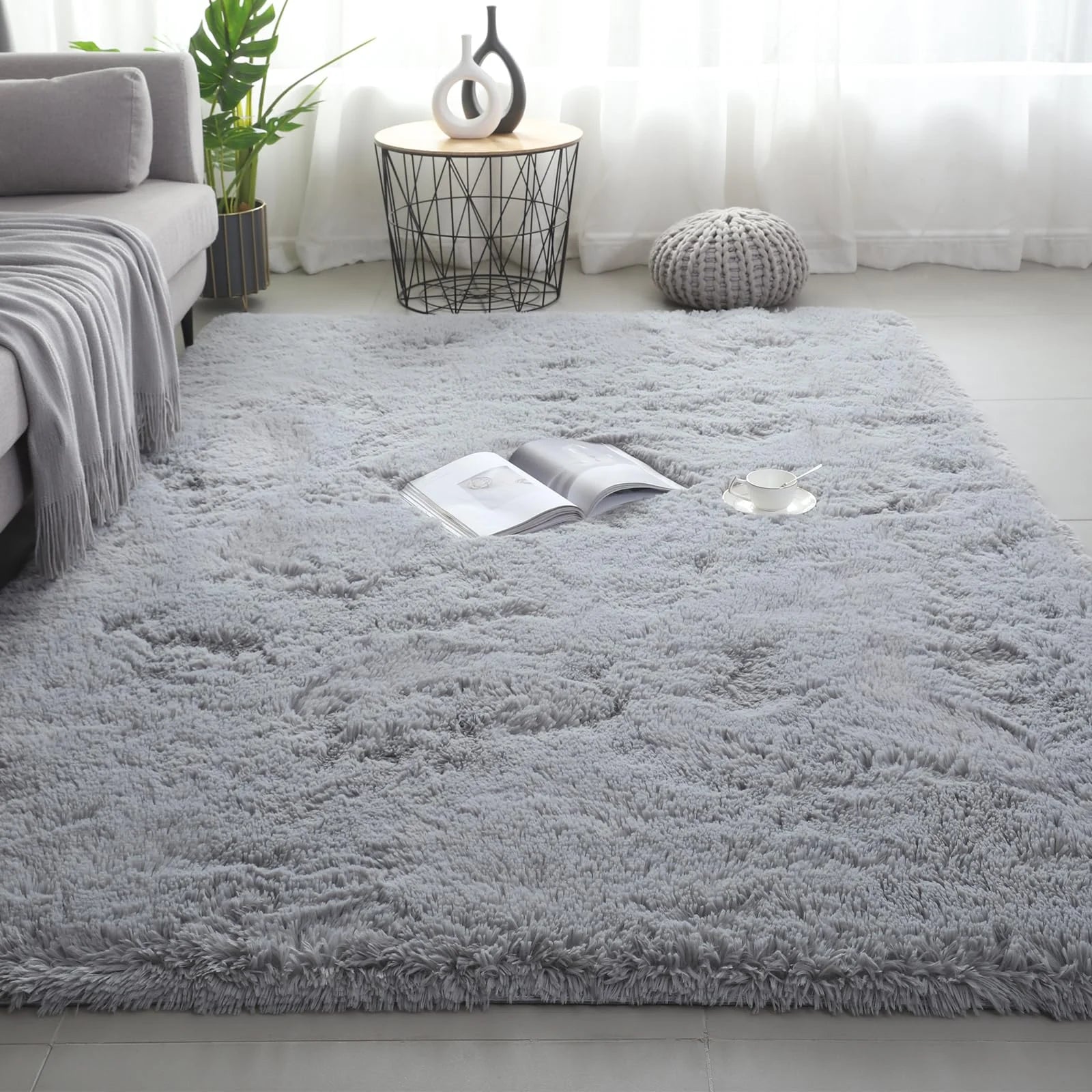 Alfombra hinchada ultrasuave VIKAMA, felpudo de interior para dormitorio y sala de estar, alfombra de guardería, decoración para el hogar de niñas y niños