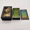 Cartes de Tarot Kesuru Or Feuille d'Or de Troisième Génération Effets Visuels 3D Cartes de Divination avec Technologie Laser dans une Magnifique Boîte Cadeau