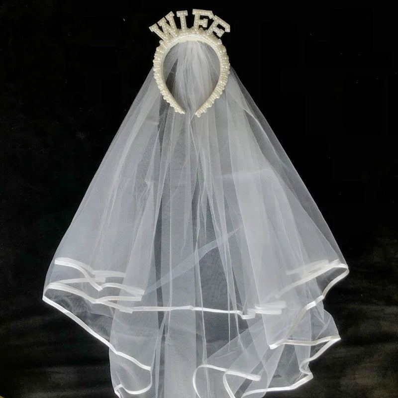 Future mariée Couronne de perles Serre-tête Enterrement de vie de jeune fille Fête de célibataire Douche nuptiale Dîner de répétition de mariage Décoration Cadeau