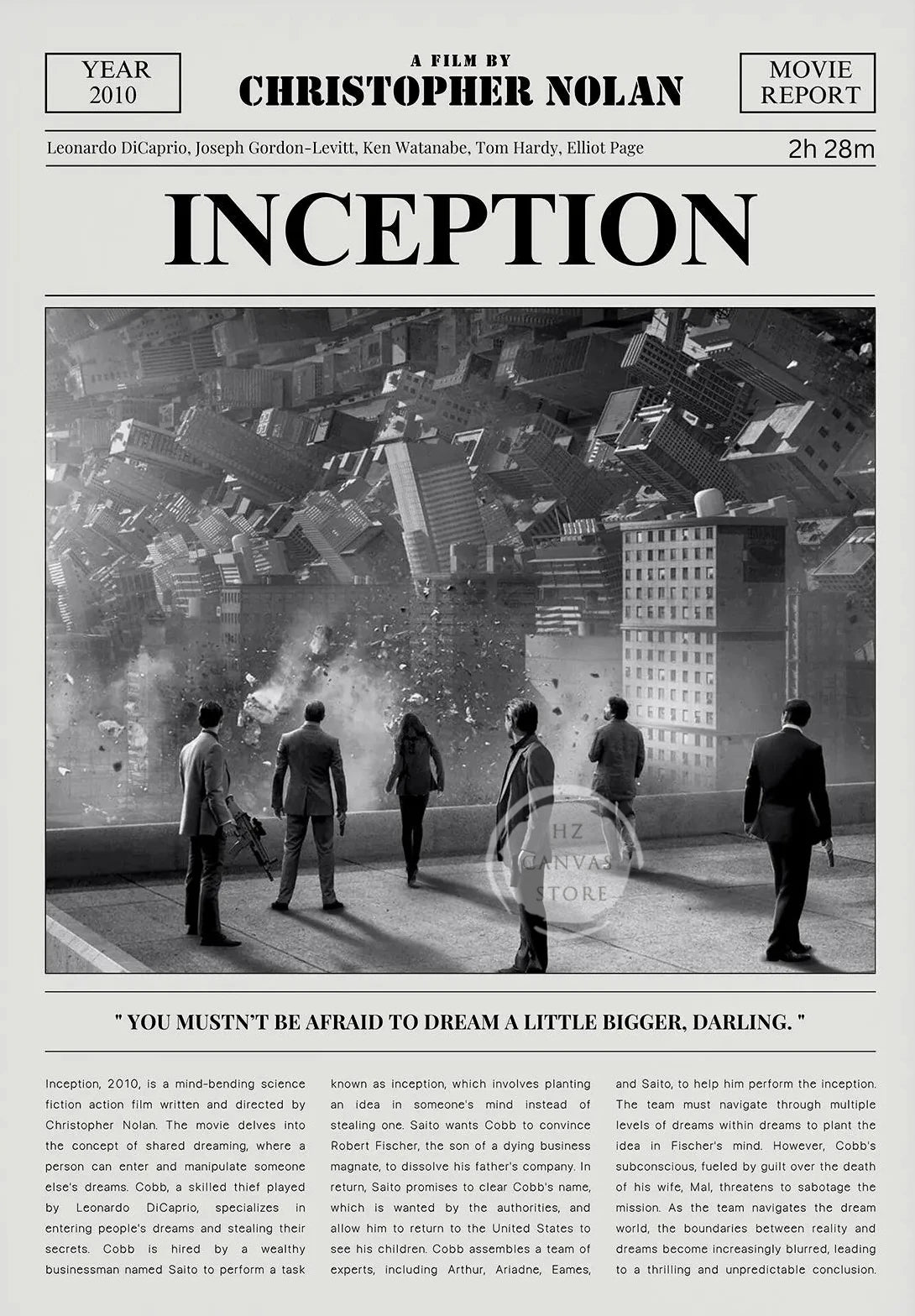 Minimalist Black and White Movie Poster Retro Newspaper Film Print Wall Art Painting Forrest Gump/Pulp Fiction Modern Home Decor
