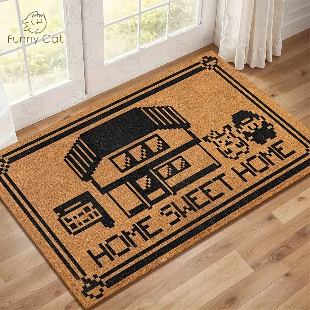 Tapis de style pixel VIKAMA - Tapis de sol durable et antidérapant pour entrées intérieures et extérieures - Décoration intérieure créative