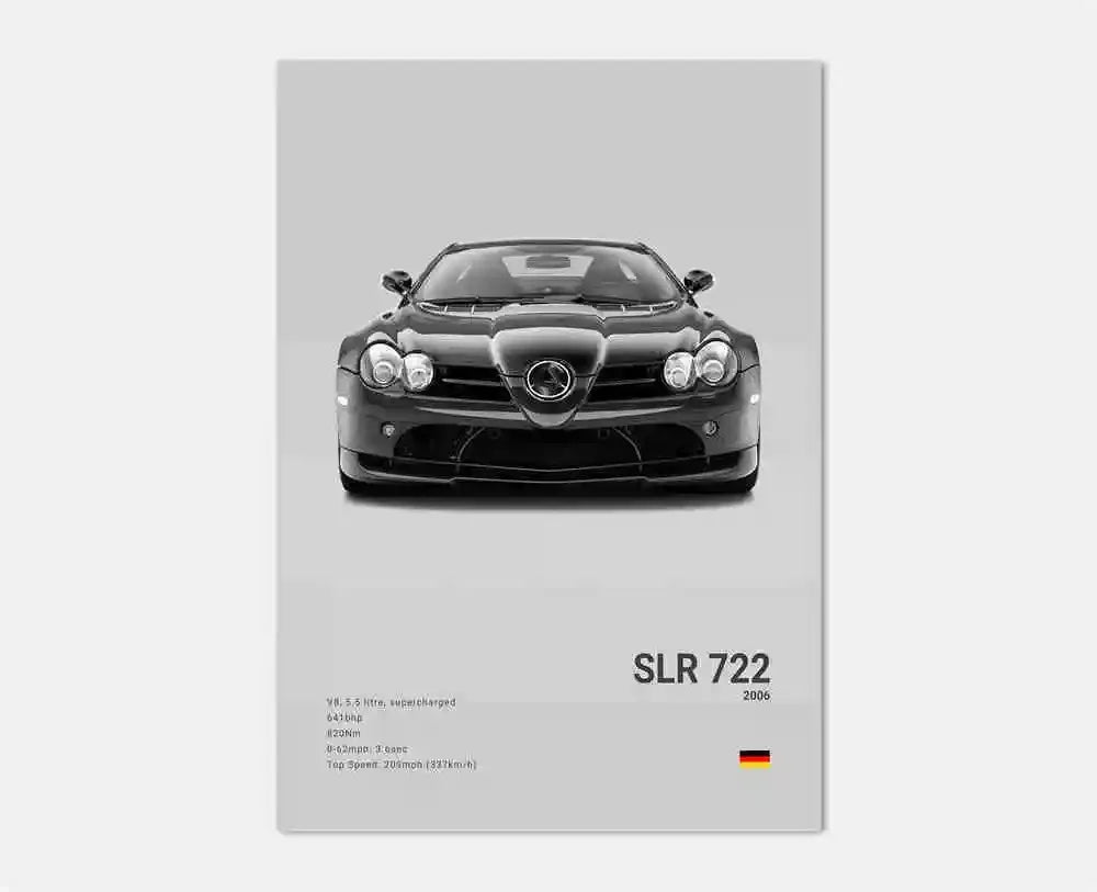 Classic Luxury Black and White Sports Car Wall Art G63 SL Gtr Sedan HD Canvas Painting Poster and Printed Home Living Room Decor