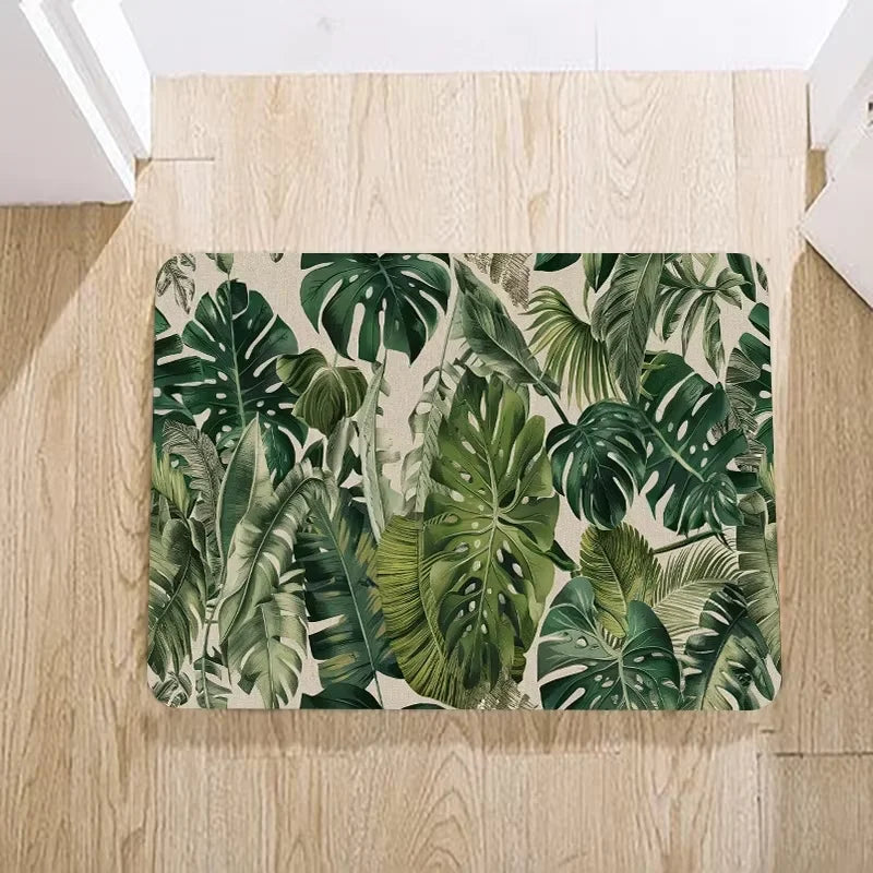 VIKAMA Alfombra de flores de colores Felpudo Alfombra impermeable para puerta Dormitorio Sofá Alfombra de suelo Alfombras suaves de noche Decoración del hogar