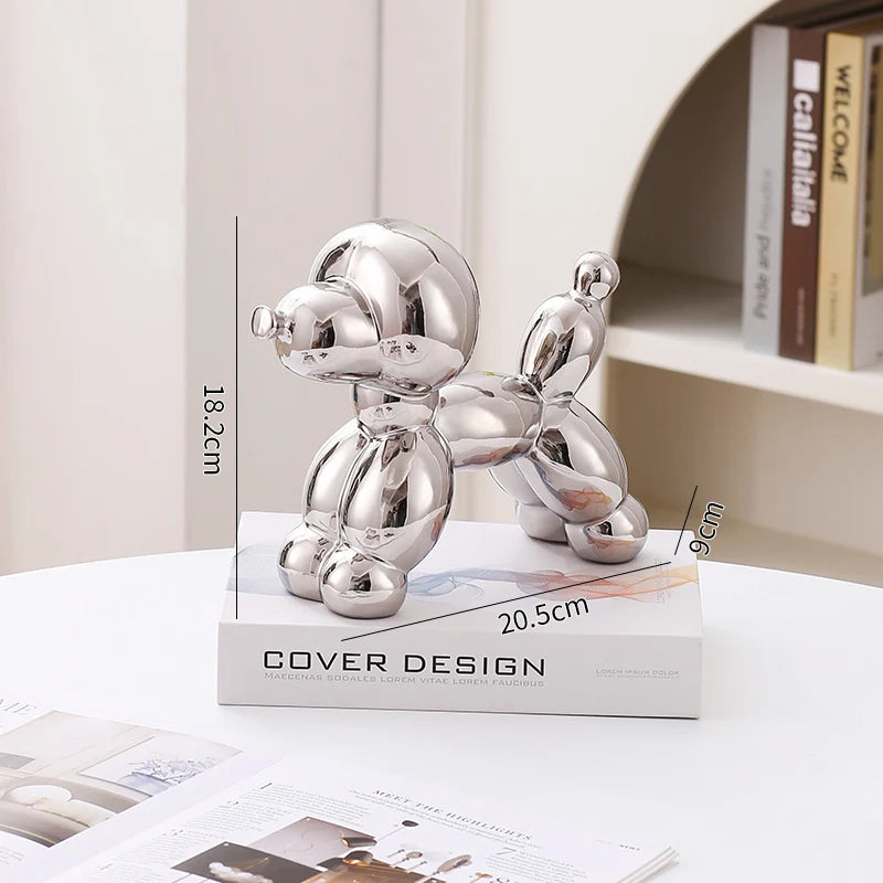 Figurine de chien en céramique, décoration d'intérieur, accessoires de décoration de chambre, sculptures décoratives d'animaux nordiques pour le bureau