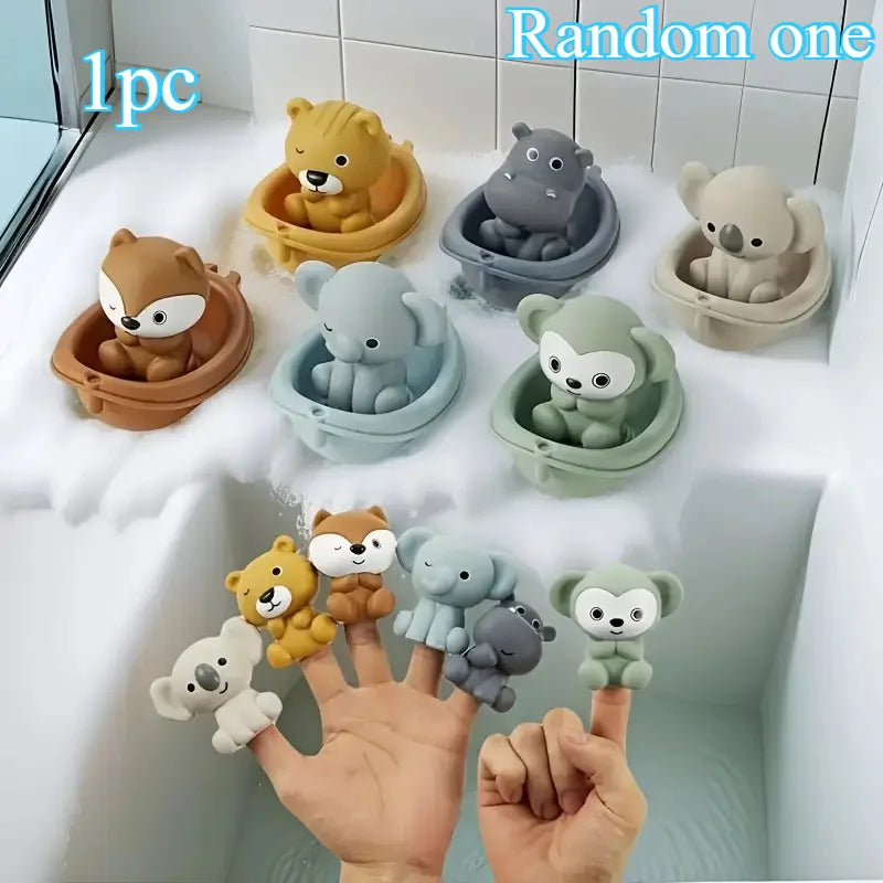 Juego de juguetes apilables de animales flotantes para el baño | Juego sensorial educativo para niños pequeños con ventosas para la bañera, la piscina y la playa