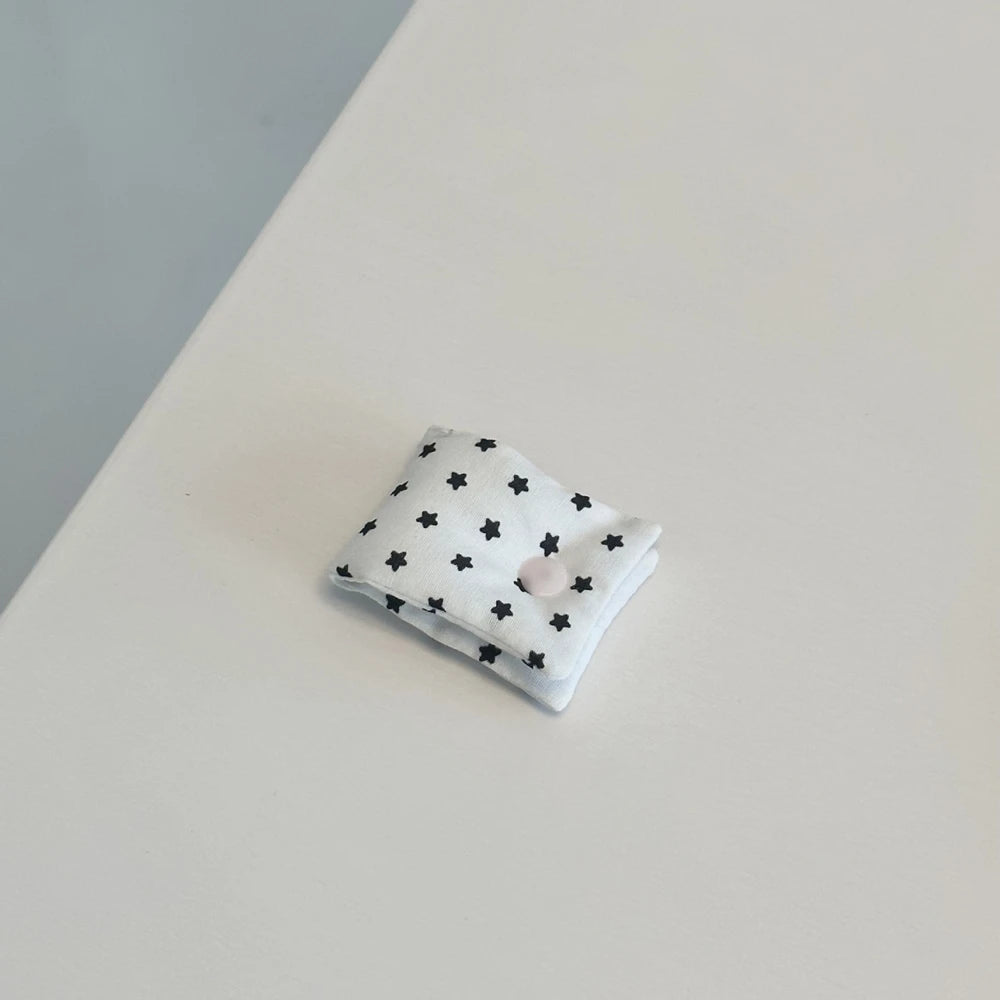 Accesorios de decoración para auriculares japoneses Y2K, bolsa de almacenamiento para auriculares de tela hecha a mano con estrellas y ondas, organizador de cables de datos