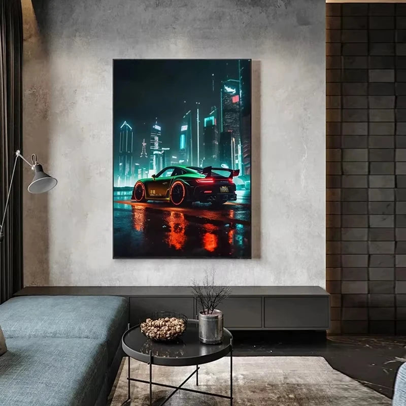 Trending Cars Porsche 911 GT3 RS Retro Cartel de Ciudad y Grabados Lienzo Pintura Arte de Pared Imágenes para el Hogar Sala de Estar Cuadros